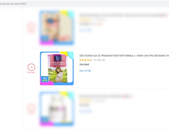 Sữa Hoàng gia Úc dành cho bà bầu Pregnant Mother Formula lọt top 11 sản phẩm Dinh dưỡng cho mẹ bán chạy nhất tháng của Tiki