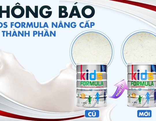 Thông báo: Kids Formula có sự nâng cấp về thành phần