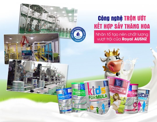 Công nghệ trộn ướt cao cấp của thương hiệu sữa hoàng gia Úc Royal Ausnz