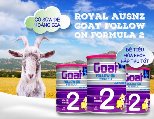 Royal Ausnz Goat Follow-On Formula 2 - Sữa dê mát lành, bổ dưỡng cho bé yêu phát triển toàn diện
