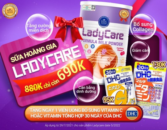 HOT – Khuyến mại vàng cho khách hàng khi mua sản phẩm Royal Ausnz Lady Care Formula Milk Powder