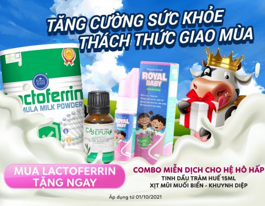 Khuyến mại: Mua 1 Lactoferrin xanh tặng ngay 1 combo miễn dịch cho hệ hô hấp