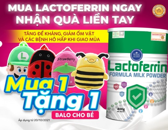 Khuyến mại siêu khủng: Tặng 1 balo thú ngộ nghĩnh khi mua 1 lon Lactoferrin xanh