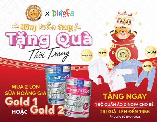 Khuyến mại: Mừng xuân sang – Tặng quà thời trang - Khi mua 2 lon Sữa Hoàng Gia Gold 1 hoặc Gold 2