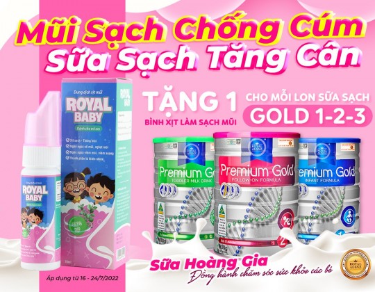 Tặng ngay 1 xịt mũi tinh dầu cho bé khi mua 1 lon Gold 1-2-3 (loại 900gram) bất kỳ