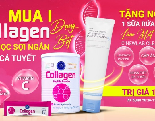 Mua 1 Collagen Peptide tặng ngay 1 Sữa rửa mặt C'New Lab trị giá 199K